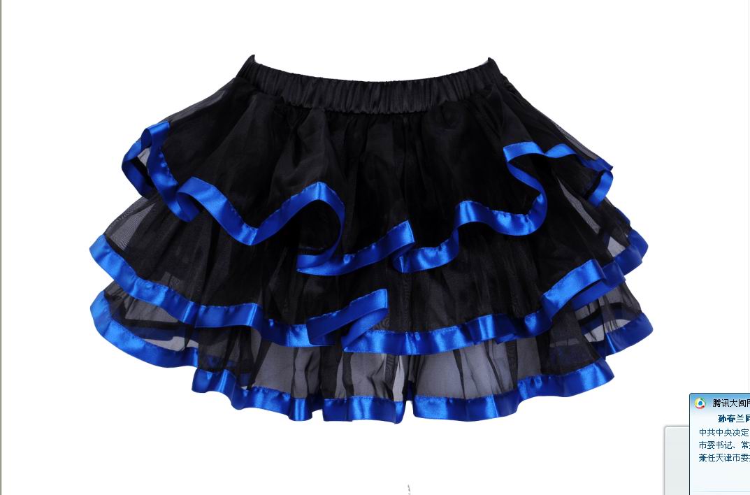 Black Tulle Mini Skirts With Layers and black Edging